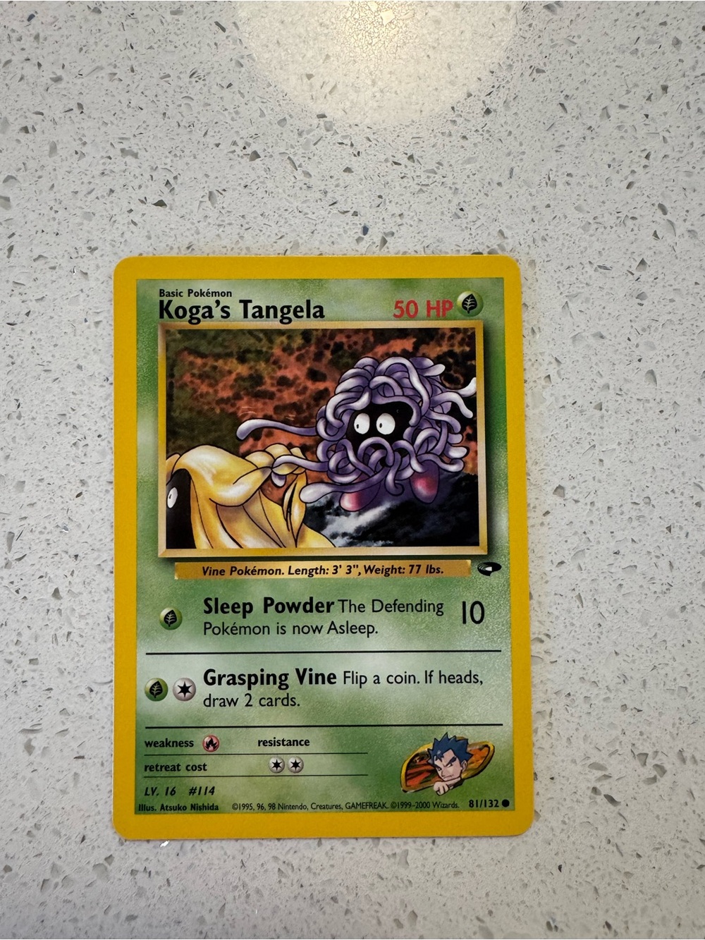 3/$10 This is a Koga's Tangela Pokémon card from the Gym Challenge set.